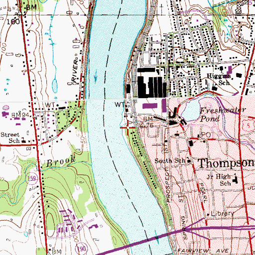 Topographic Map of Freshwater Brook, CT