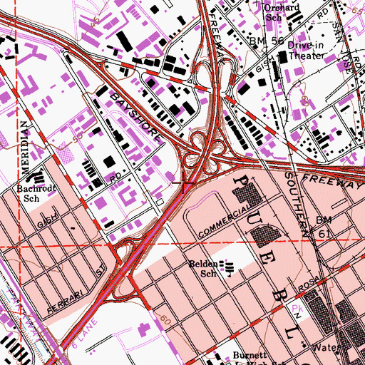 Topographic Map of Exit 4B, CA