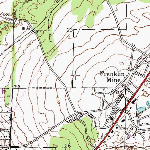 Topographic Map of Hancock Middle and High School, MI