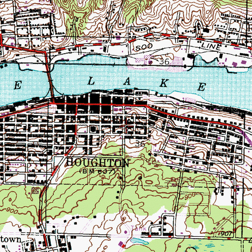 Topographic Map of Saint Ignatius Loyala Church, MI