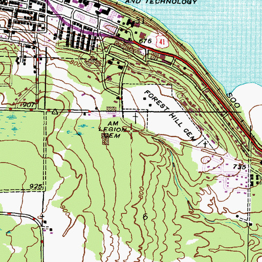 Topographic Map of Saint Albert the Great Catholic Church, MI
