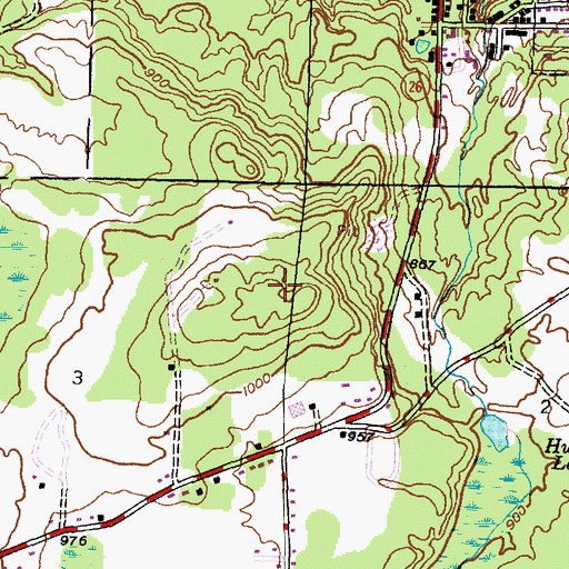 Topographic Map of Hope Fellowship Church, MI