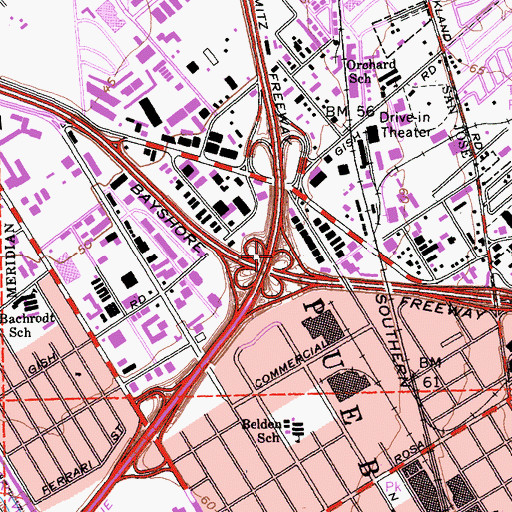 Topographic Map of Exit 4C, CA