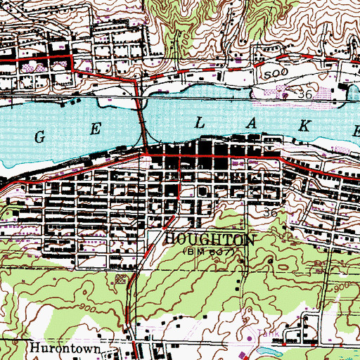 Topographic Map of Trinity Episcopal Church Historical Marker, MI