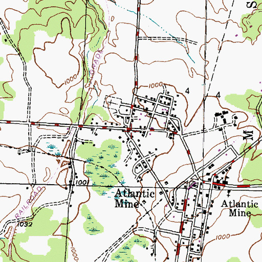 Topographic Map of Portage Lake District Library, MI