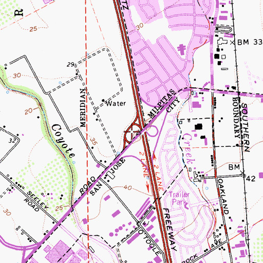 Topographic Map of Exit 7, CA