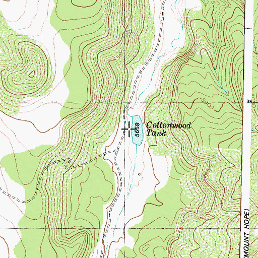Topographic Map of Cottonwood Tank, AZ