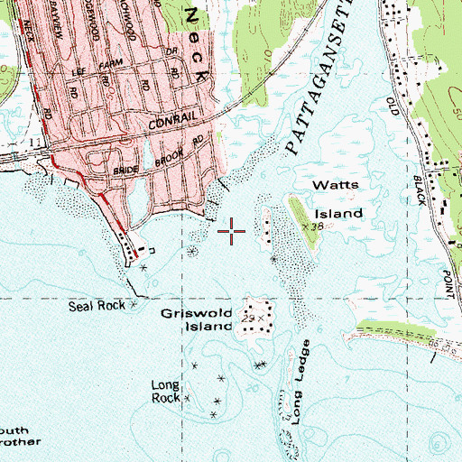 Topographic Map of Pattagansett River, CT