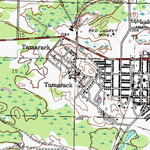 Topographic Map of Tamarack Station (historical), MI