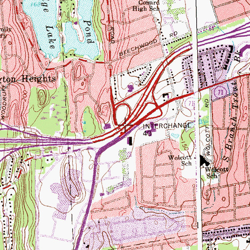 Topographic Map of Interchange Fourty, CT