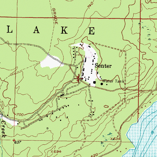 Topographic Map of Senter Post Office (historical), MI