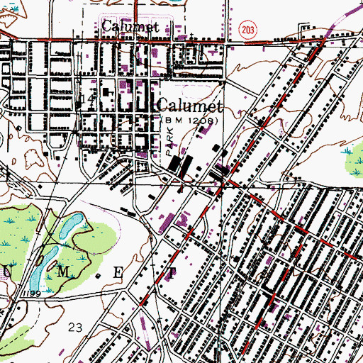 Topographic Map of Red Jacket Post Office (historical), MI
