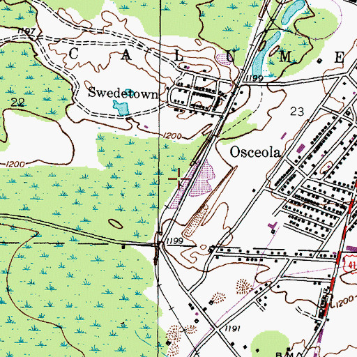 Topographic Map of Osceola Station (historical), MI