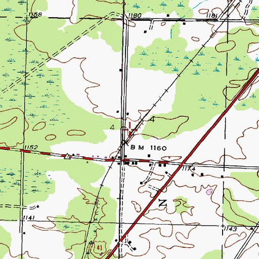 Topographic Map of Horju Post Office (historical), MI