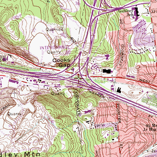 Topographic Map of Interchange Thirtyfive, CT