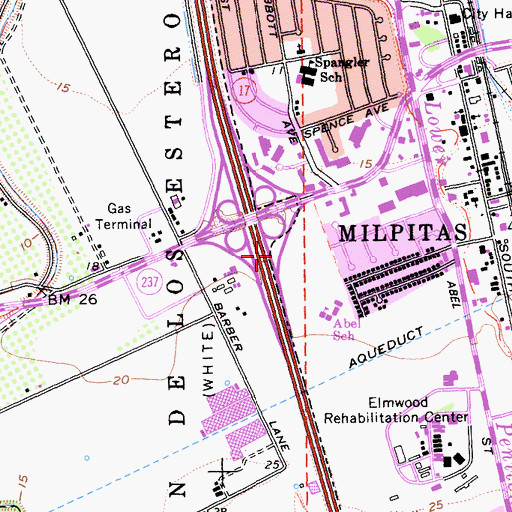 Topographic Map of Exit 8B, CA