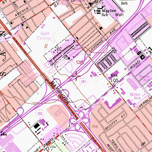 Topographic Map of Exit 1A, CA