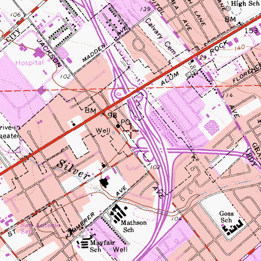 Topographic Map of Exit 1D, CA