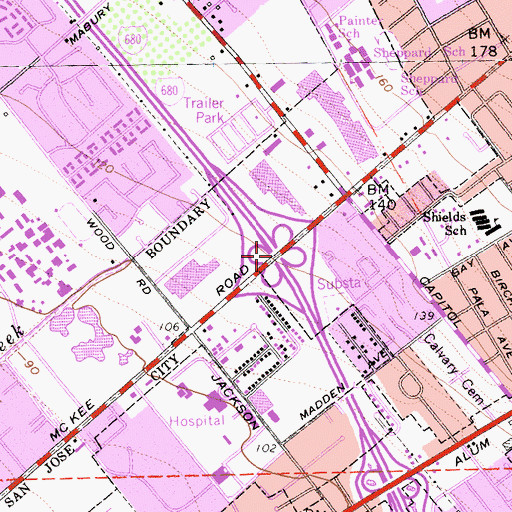 Topographic Map of Exit 2B, CA
