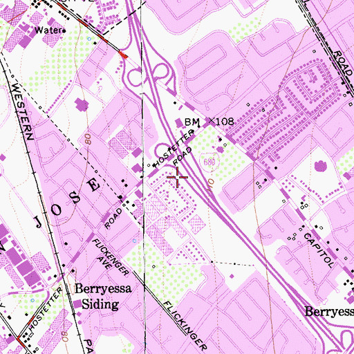 Topographic Map of Exit 5A, CA