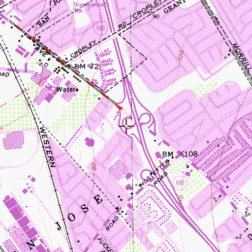 Topographic Map of Exit 5B, CA