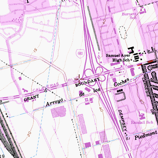 Topographic Map of Exit 11A, CA