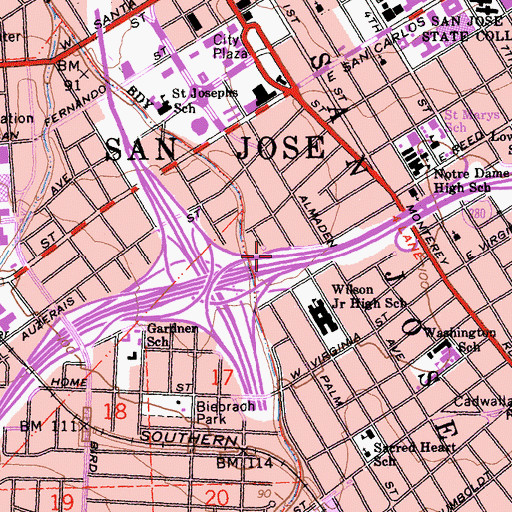 Topographic Map of Exit 3A, CA