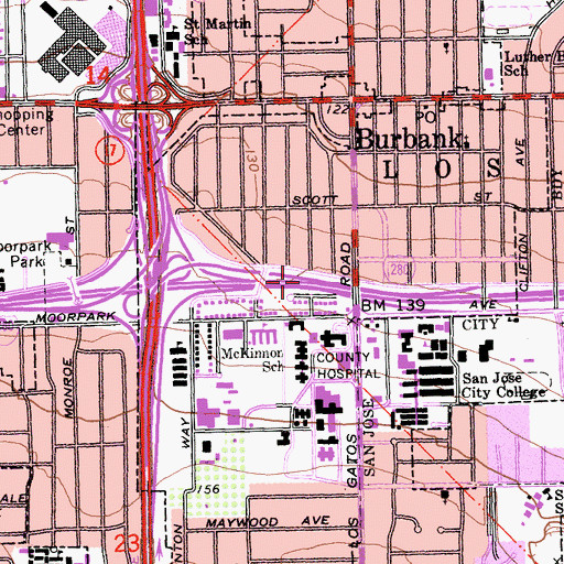 Topographic Map of Exit 5B, CA
