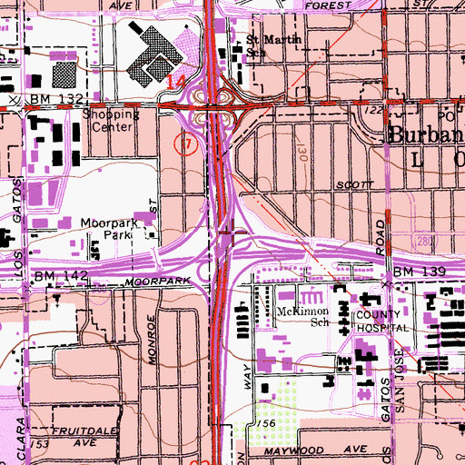 Topographic Map of Exit 5C, CA