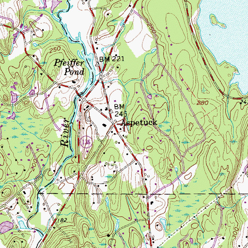 Topographic Map of Aspetuck, CT