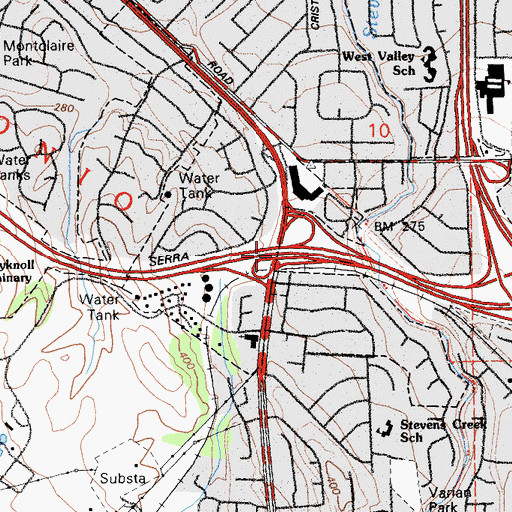 Topographic Map of Exit 13, CA