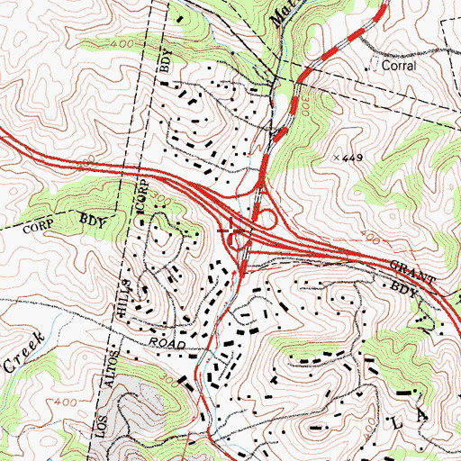 Topographic Map of Exit 20, CA