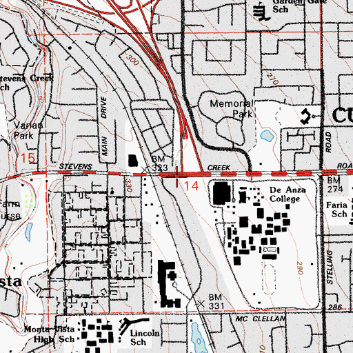 Topographic Map of Exit 18, CA