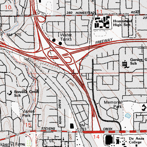 Topographic Map of Exit 19, CA
