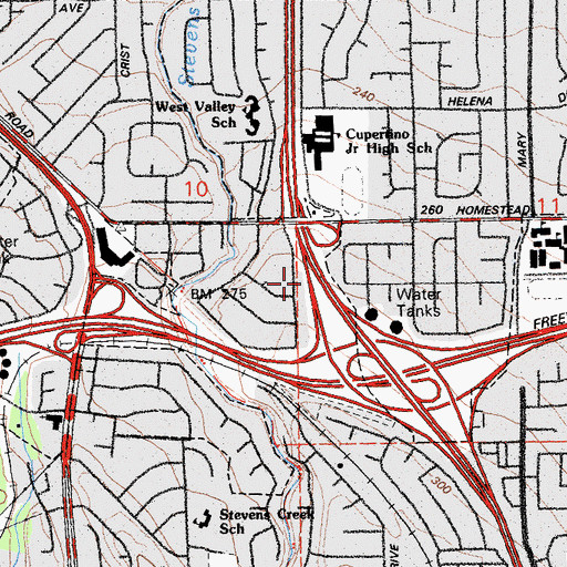 Topographic Map of Exit 19A, CA