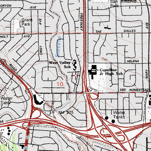 Topographic Map of Exit 19B, CA