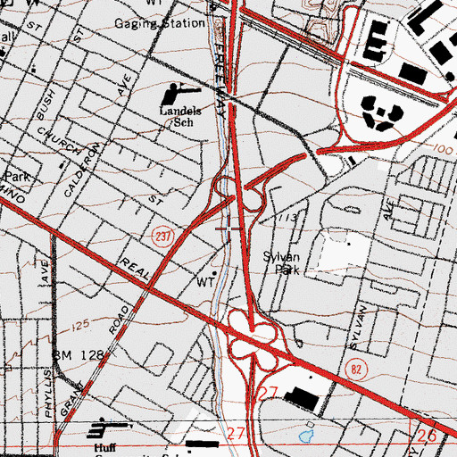Topographic Map of Exit 22C, CA