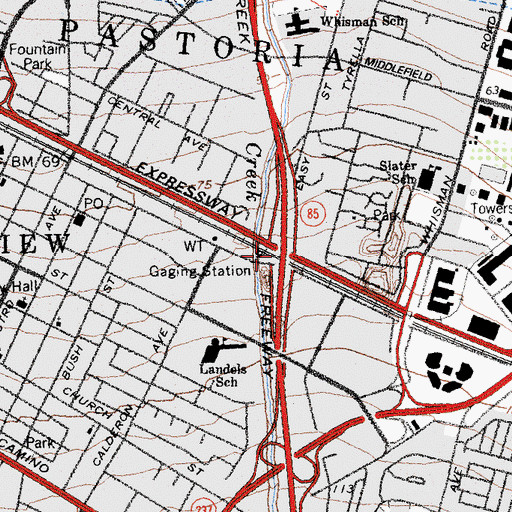 Topographic Map of Exit 23, CA