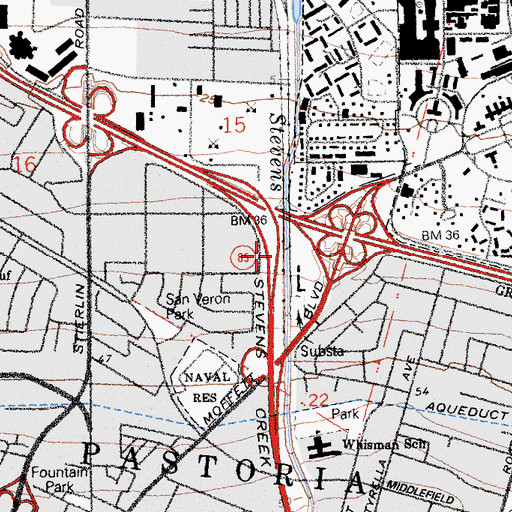 Topographic Map of Exit 24B, CA