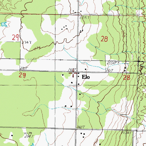 Topographic Map of Elo Post Office (historical), MI