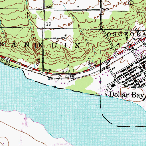 Topographic Map of First Lutheran Church, MI
