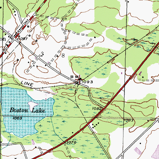 Topographic Map of Boston Station (historical), MI