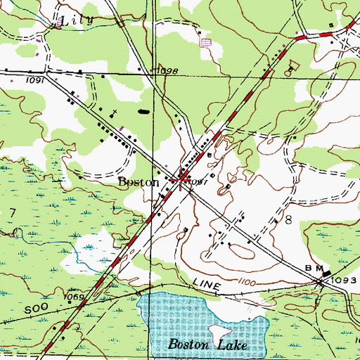 Topographic Map of Demmon Post Office (historical), MI