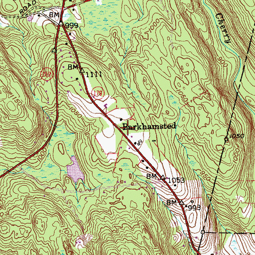 Topographic Map of Barkhamsted, CT