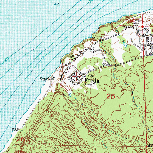 Topographic Map of Freda Station (historical), MI
