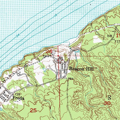 Topographic Map of Beacon Hill Station (historical), MI