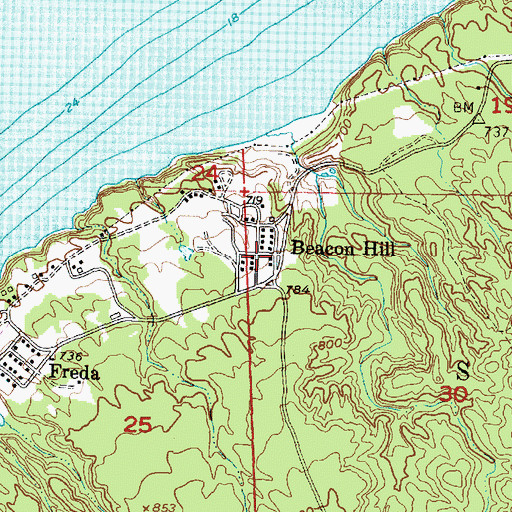 Topographic Map of Beacon Hill Post Office (historical), MI