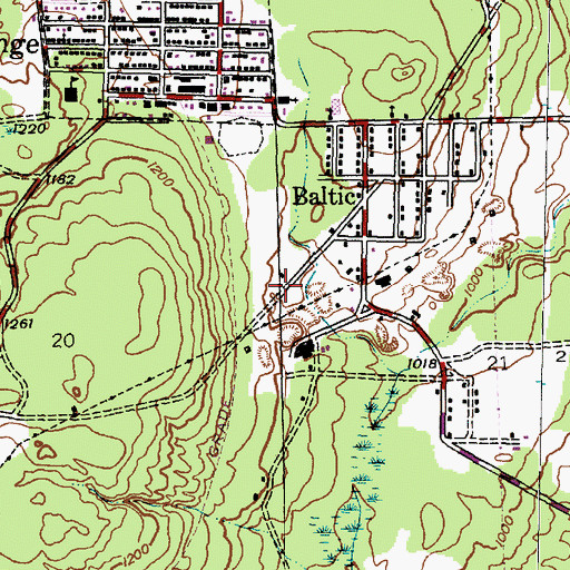 Topographic Map of Baltic Station (historical), MI