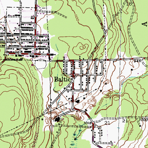 Topographic Map of Baltic Post Office (historical), MI