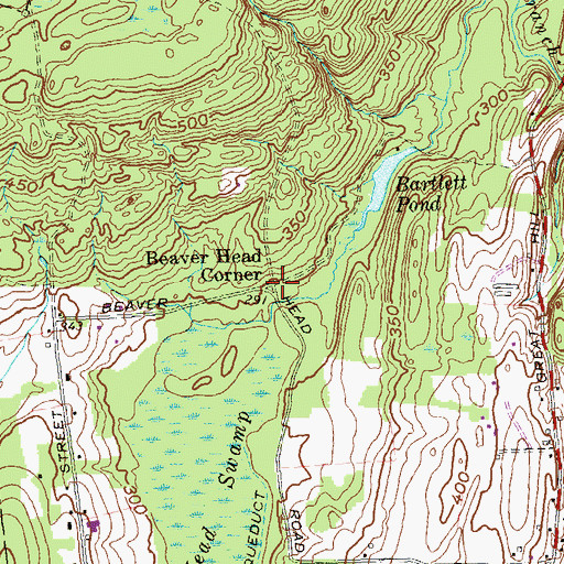 Topographic Map of Beaver Head Corner, CT